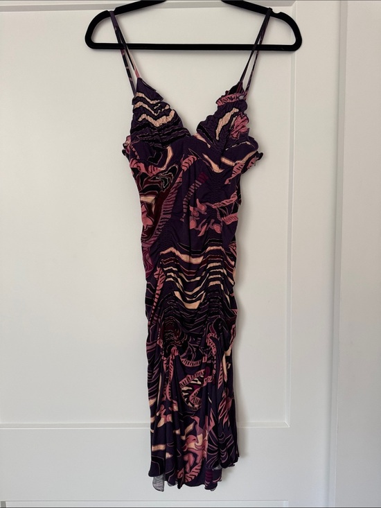 Byblos Dresses & Skirts - Byblos Purple Floral-Print Slip Dress with Pink and Cream Accents